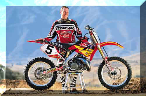 Mike LaRocco With His Honda 2-Stroke Bike